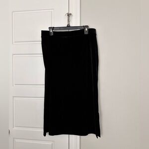 Chico’s Black Velvet Midi Skirt